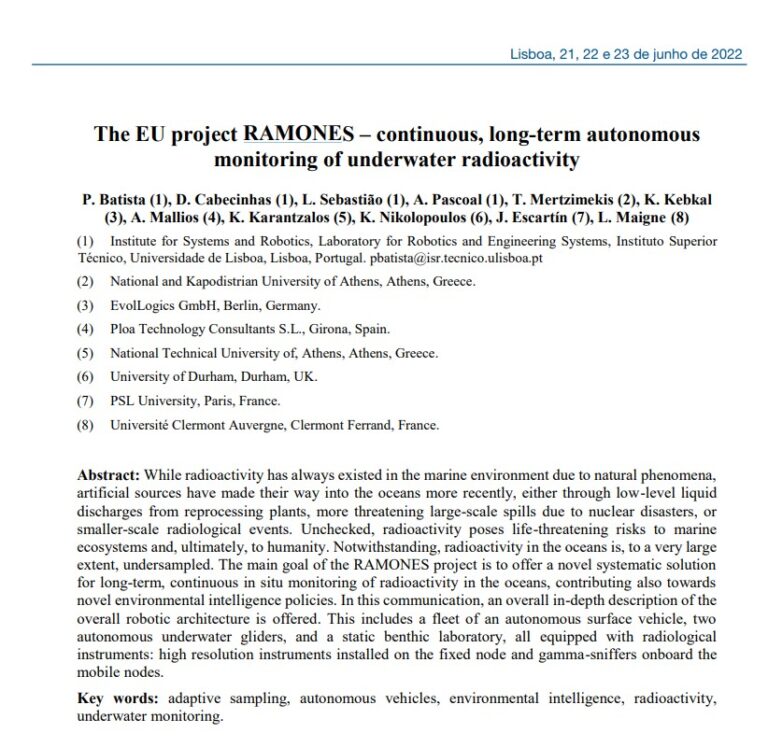The EU project RAMONES – continuous, long-term autonomous monitoring of ...